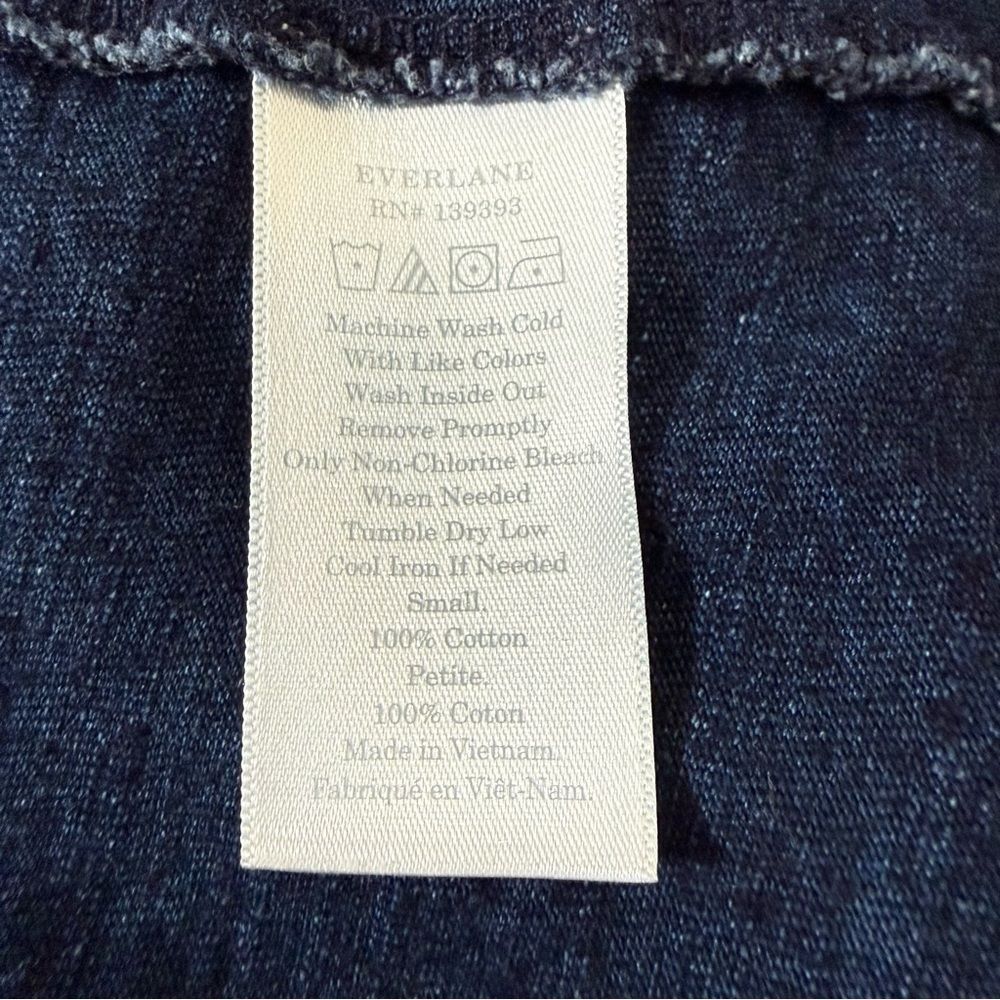 Everlane T-Shirt Tee Mens Sz S Navy Short Sleeve 100% Cotton Casual Preppy - Picture 7 of 9